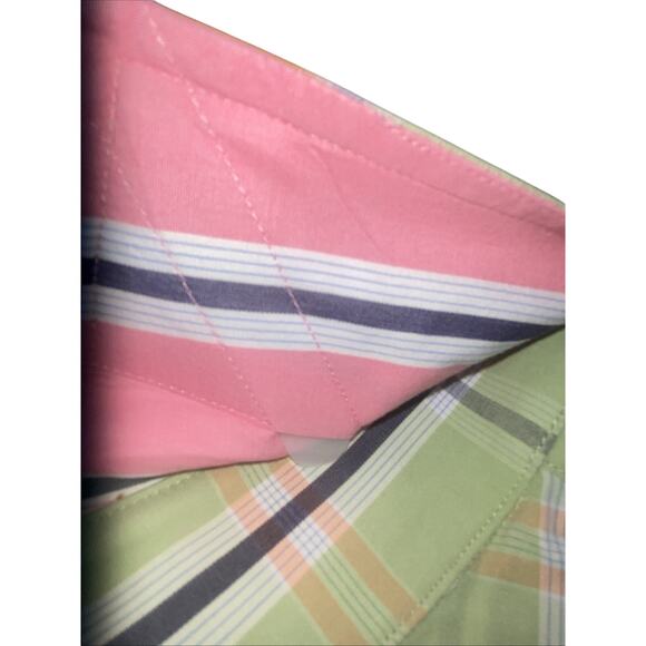 Robert Graham Green Blue Orange Cotton Plaid Button Up Shirt XL - Picture 6 of 10